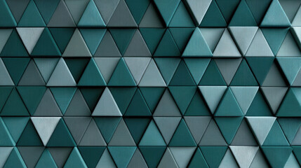 Abstract triangular dark green geometric pattern, 3D wall texture, modern design, seamless surface, creative background, stylish decor