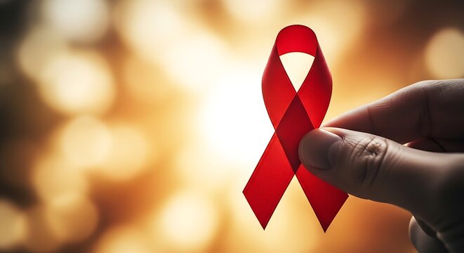 Red ribbon awareness a symbol of hope and support for hiv aids