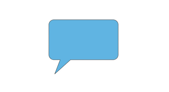 Blue Speech Bubble Icon, Communication Symbol, Message Box, Chat Element