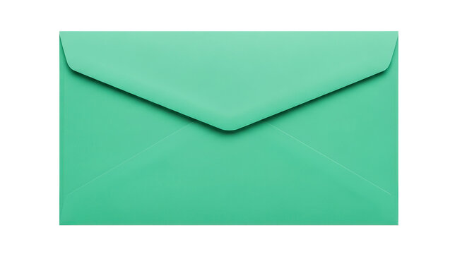 Green envelope isolated on transparent background with folded flap