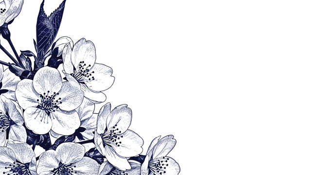 Beautiful cherry blossom flowers branch