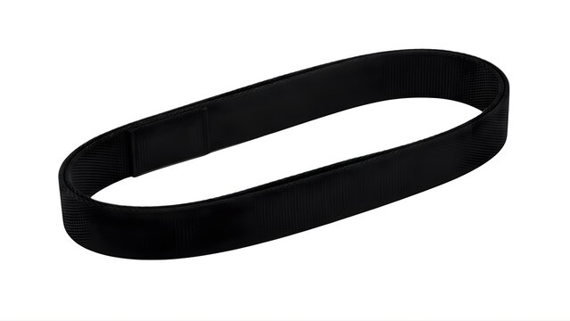 A black elastic wristband on a white background for fitness and sports activities