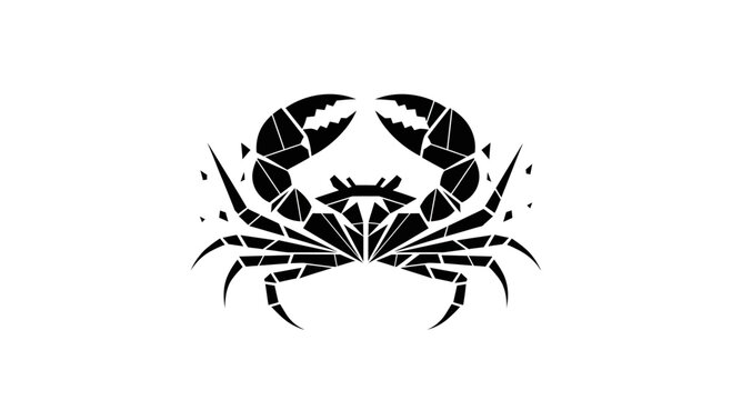 Black silhouette of a crab.