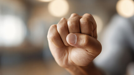 Naklejka premium Closed fist: strength will