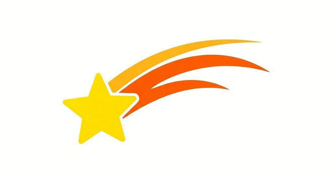 Yellow Star with Orange Arcs