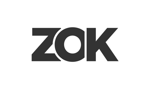 ZOK logo design template with strong and modern bold text. Initial based vector logotype featuring simple and minimal typography. Trendy company identity.