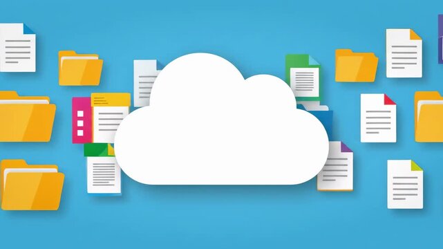 Cloud Computing Data Sync Technology Vector Animation