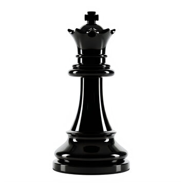 Black chess queen isolated on transparent background a regal game piece