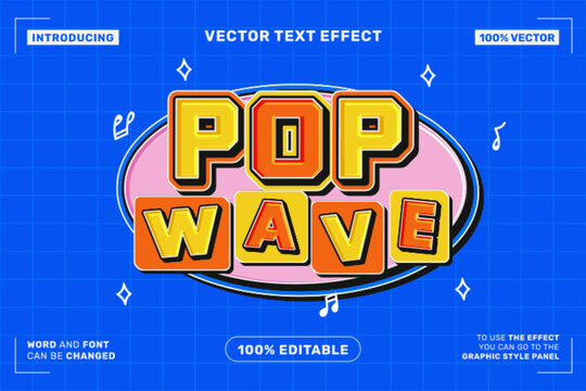 Pop Wave 3D Editable Vector Text Effect
