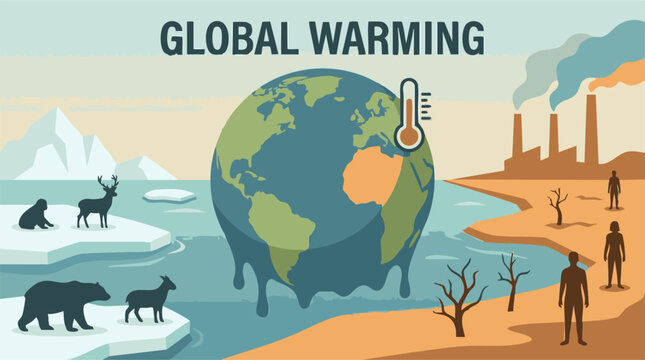 Global Warming and Climate Change Effects: Melting Earth, Animals, Pollution
