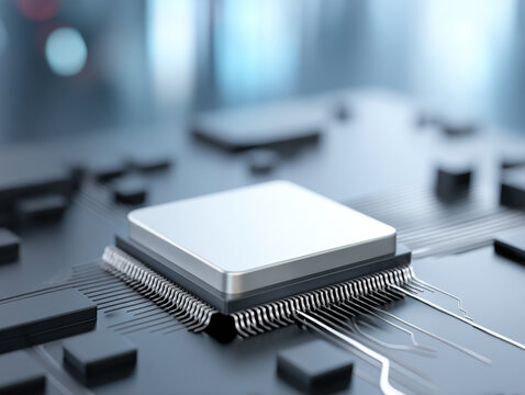 Microprocessor technology circuit chip electronic futuristic high fidelity hardware innovation digital closeup microprocessor circuit board