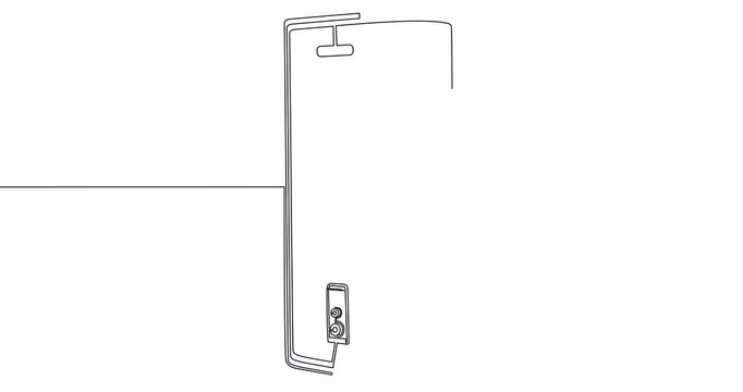 Self drawing line animation Boiler home appliance, bathroom, water heater, heating continuous line drawn concept video