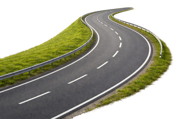 Obraz premium Winding road through green landscape