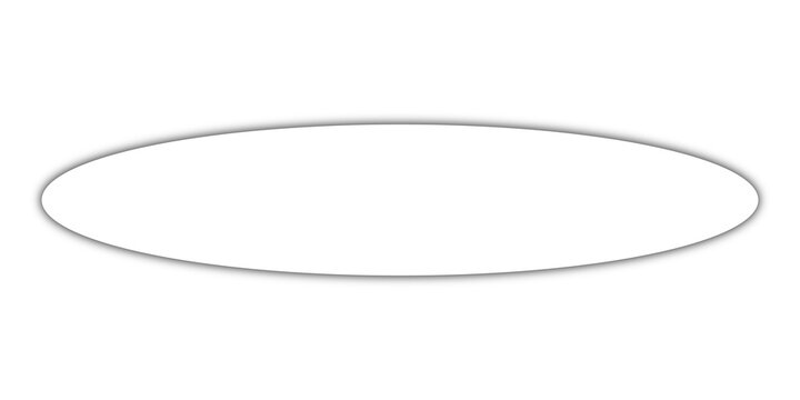 Abstract White Elliptical Capsule Shape with Shadow Transparent Background