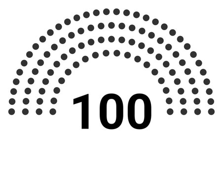 Hemicycle 100 seats - 4 rows