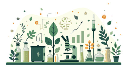 A calming image depicting a leaf and bottle of oil, ideal for wellness brands and representing natural ingredients. The minimalistic style conveys ser © ferra
