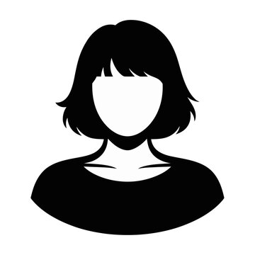 Vector of a woman's head and shoulders with a blank face.