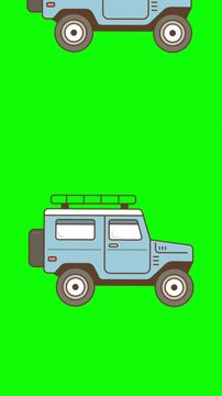 car vehicle animation on green screen