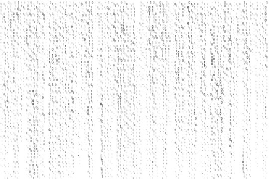 Digital binary matrix background with code numbers. Abstract technology background. Perfect for data science, programming and modern software design concepts. Vector illustration