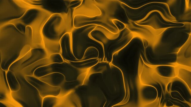 Glowing Golden Liquid Metal Abstract Background Loop 4K