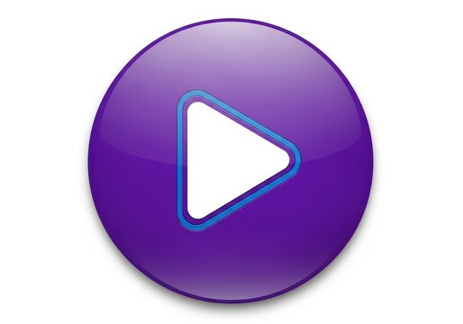 Modern purple play button icon with a sleek design and gradient effect