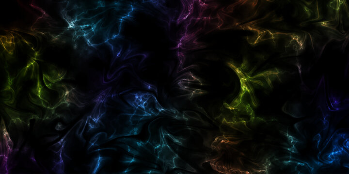 Panorama night sky star on dark background. Universe cosmos with stars, nebula and galaxy with lighting smoke texture.