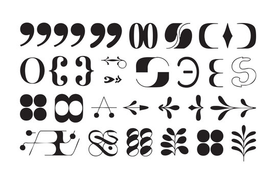 Vintage typographic ornaments and decorative divider elements for traditional book design layout