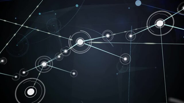 Vertical video: Core node emitting lines, spawning nodes and pulsing rings, showing technology flow