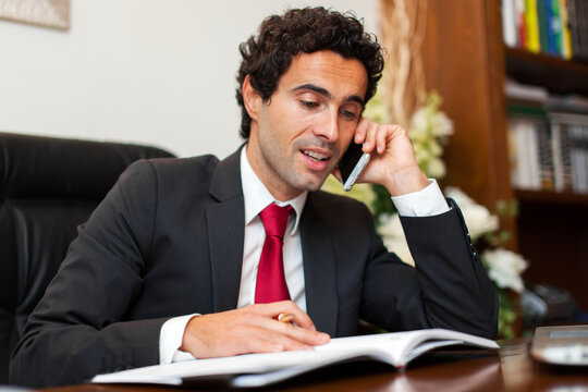 Businessman on phone call in office