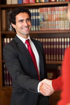 Professional handshake at the office