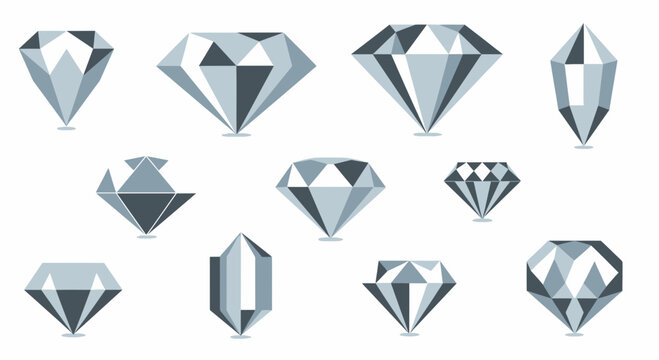 Collection of Diverse Diamond Gemstone Illustrations 5.