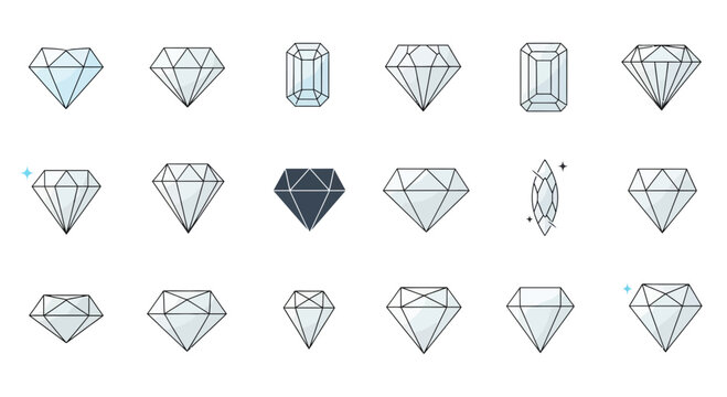 Collection of various diamond shapes 2.