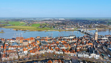 Obraz premium Historic riverside city Kampen along the river IJssel in the Netherlands Europe