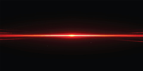 Obraz premium An abstract design of glowing red waves and light rays creates a bright energy motion effect with dark space for text against a black and blue art background