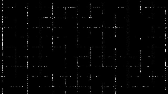 Minimalistic technical pattern of dots and grids. Seamless outline. Black and white data transmission network lines on the background of traffic.
