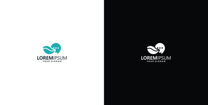 vector design logo wave and chat bubble