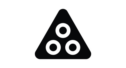 Obraz premium A black triangular shape contains three white circles creating a bold geometric design silhouette high quality professional detailed