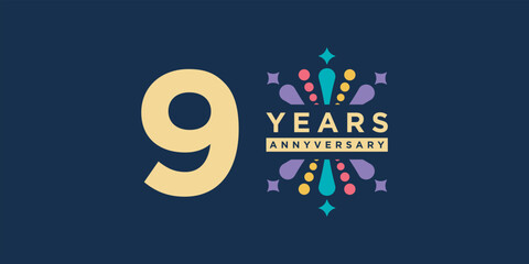 Fototapeta premium 90 Years anniversary logo template for celebration event, invitation, greeting, web.