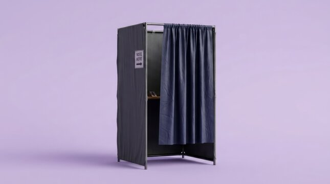 Voting Booth with Curtain Voting Booth Election Privacy Polling Democracy Vote. Concept featuring voting, booth, election, privacy, polling for professional commercial design.