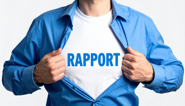 Rapport - Ein Mann öffnet sein Hemd und zeigt sein TShirt