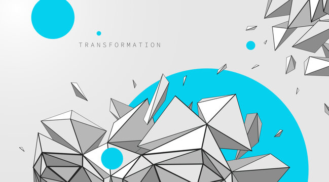 Technological transformation of structured forms, representing data flow, systems thinking, digital intelligence, and controlled evolution through information.