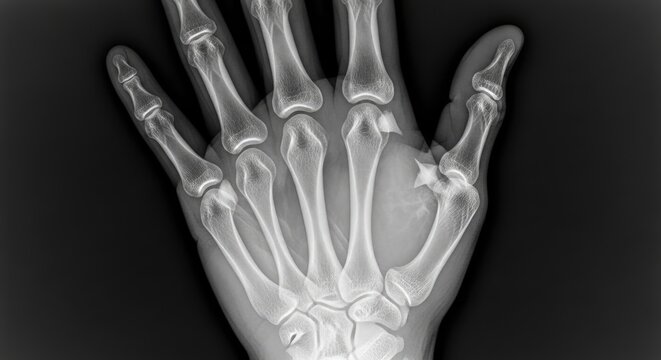 Hand X-ray - Detailed Skeletal Structure.