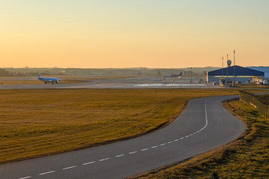 Gdansk, Poland - March 22, 2026: Szybowcowa spotter's stand. Observation point at the Gdansk Airport