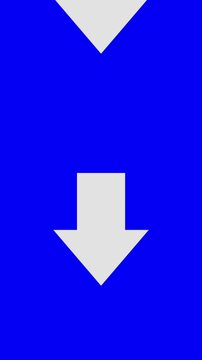 Thin White Arrow Point Down showing Seamless Loop Animation of Floating Arrow.