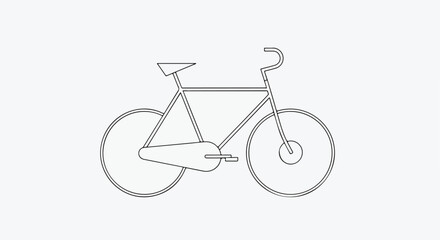Obraz premium A minimalist line drawing of a bicycle on a white background celebrating World Bicycle Day with a simple and eco-friendly mood