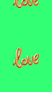 Love golden colour text animation.