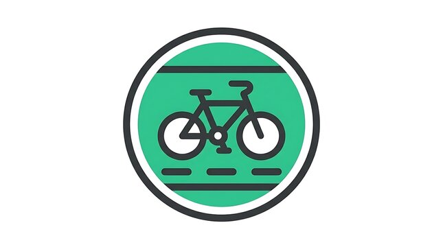 Bicycle Traffic Sign Icon Green.