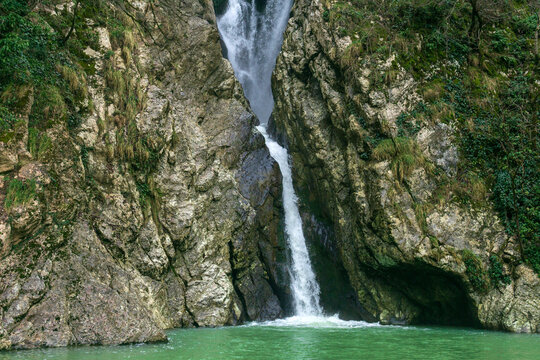 Waterfall on a mountain river