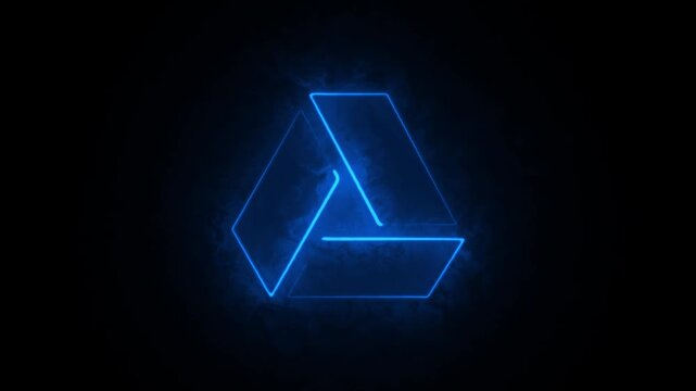 Abstract neon triangle a futuristic and minimalist digital art piece with glowing blue lines
