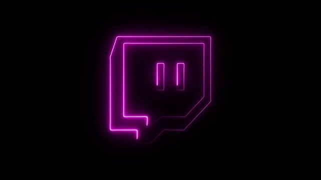 Neon twitch logo animation a vibrant and dynamic visual for streaming and gaming content